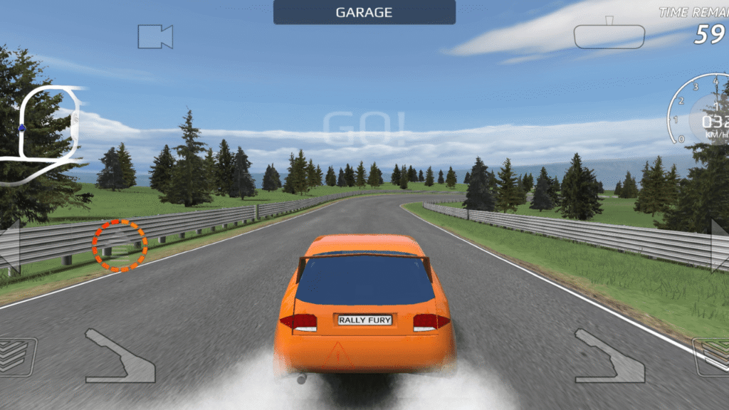 Rally Fury MOD APK gameplay on realistic racing track