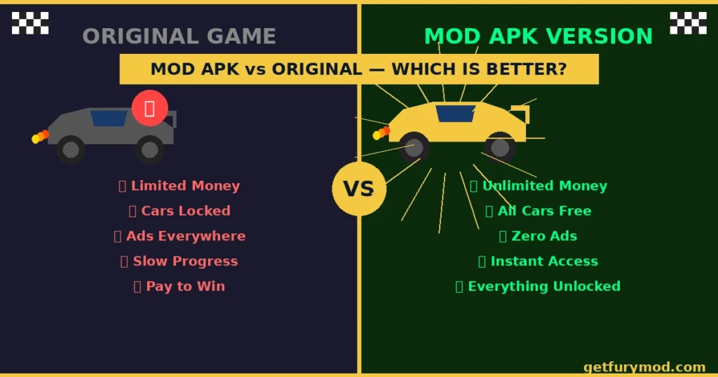 Best Racing Games MOD APK for Android — Unlimited Money, Cars Unlocked 4 racing mod apk vs original game android